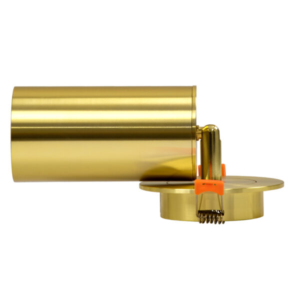 GloboStar® LEO 60352 Χωνευτό Κινούμενο Στρόγγυλο Φωτιστικό Σποτ Αλουμινίου με Ντουί GU10 AC 220-240V IP20 Φ6 x Υ17cm – Χρυσό Πλατίνα – 5 Years Warranty