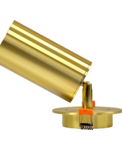 GloboStar® LEO 60352 Χωνευτό Κινούμενο Στρόγγυλο Φωτιστικό Σποτ Αλουμινίου με Ντουί GU10 AC 220-240V IP20 Φ6 x Υ17cm – Χρυσό Πλατίνα – 5 Years Warranty
