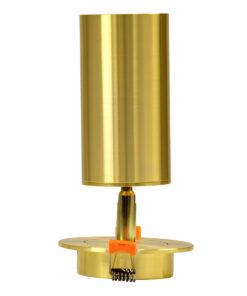 GloboStar® LEO 60352 Χωνευτό Κινούμενο Στρόγγυλο Φωτιστικό Σποτ Αλουμινίου με Ντουί GU10 AC 220-240V IP20 Φ6 x Υ17cm – Χρυσό Πλατίνα – 5 Years Warranty