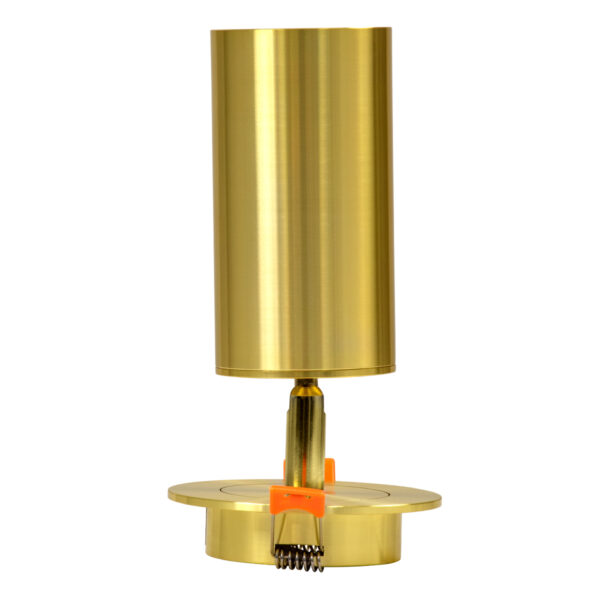 GloboStar® LEO 60352 Χωνευτό Κινούμενο Στρόγγυλο Φωτιστικό Σποτ Αλουμινίου με Ντουί GU10 AC 220-240V IP20 Φ6 x Υ17cm – Χρυσό Πλατίνα – 5 Years Warranty