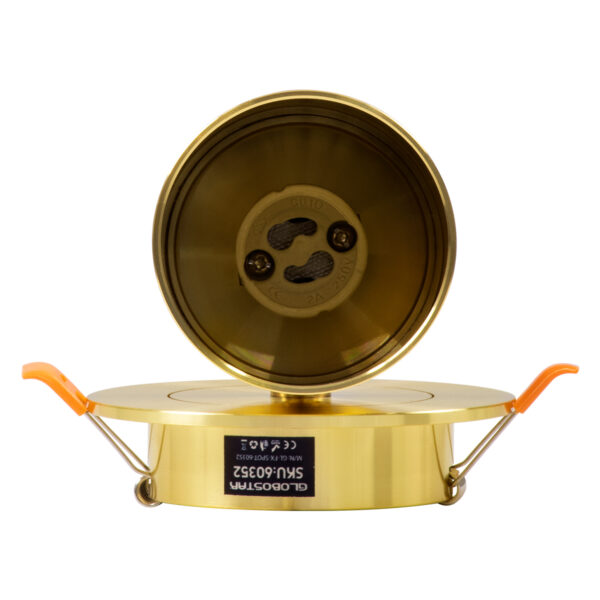 GloboStar® LEO 60352 Χωνευτό Κινούμενο Στρόγγυλο Φωτιστικό Σποτ Αλουμινίου με Ντουί GU10 AC 220-240V IP20 Φ6 x Υ17cm – Χρυσό Πλατίνα – 5 Years Warranty