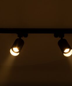 GloboStar® LEO 60354 Μοντέρνο Φωτιστικό Οροφής Ράγα με Κινούμενα Σποτ Αλουμινίου Δίφωτο 2 x GU10 AC 220-240V IP20 Μ50.5 x Π6 x Υ20cm – 2 Γραμμών – Μαύρο – 5 Years Warranty