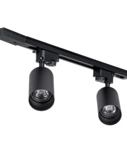 GloboStar® LEO 60354 Μοντέρνο Φωτιστικό Οροφής Ράγα με Κινούμενα Σποτ Αλουμινίου Δίφωτο 2 x GU10 AC 220-240V IP20 Μ50.5 x Π6 x Υ20cm – 2 Γραμμών – Μαύρο – 5 Years Warranty