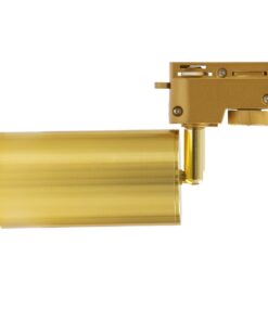 GloboStar® LEO 60357 Κινούμενο Στρόγγυλο Φωτιστικό Σποτ Ράγας Αλουμινίου με Ντουί GU10 AC 220-240V IP20 Φ6 x Υ19cm – 2 Γραμμών – Χρυσό Πλατίνα – 5 Years Warranty