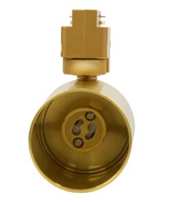 GloboStar® LEO 60357 Κινούμενο Στρόγγυλο Φωτιστικό Σποτ Ράγας Αλουμινίου με Ντουί GU10 AC 220-240V IP20 Φ6 x Υ19cm – 2 Γραμμών – Χρυσό Πλατίνα – 5 Years Warranty