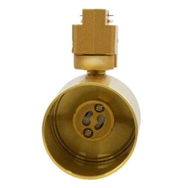 GloboStar® LEO 60357 Κινούμενο Στρόγγυλο Φωτιστικό Σποτ Ράγας Αλουμινίου με Ντουί GU10 AC 220-240V IP20 Φ6 x Υ19cm – 2 Γραμμών – Χρυσό Πλατίνα – 5 Years Warranty