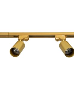 GloboStar® LEO 60358 Μοντέρνο Φωτιστικό Οροφής Ράγα με Κινούμενα Σποτ Αλουμινίου Δίφωτο 2 x GU10 AC 220-240V IP20 Μ50.5 x Π6 x Υ20cm – 2 Γραμμών – Χρυσό Πλατίνα – 5 Years Warranty
