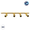GloboStar® LEO 60360 Μοντέρνο Φωτιστικό Οροφής Ράγα με Κινούμενα Σποτ Αλουμινίου Τετράφωτο 4 x GU10 AC 220-240V IP20 Μ100 x Π6 x Υ20cm – 2 Γραμμών – Χρυσό Πλατίνα – 5 Years Warranty