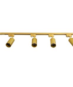 GloboStar® LEO 60360 Μοντέρνο Φωτιστικό Οροφής Ράγα με Κινούμενα Σποτ Αλουμινίου Τετράφωτο 4 x GU10 AC 220-240V IP20 Μ100 x Π6 x Υ20cm – 2 Γραμμών – Χρυσό Πλατίνα – 5 Years Warranty