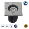 GloboStar® GIGO 60362 Χωνευτό Τετράγωνο Σποτ Δαπέδου για Λάμπα MR16 με Ντουί GU10 – Αδιάβροχο IP68 – IK09 – Ανοξείδωτο Ατσάλι / Stainless Steel 201 – Tempered Glass – Μ11 x Π11 x Υ11.5cm – Nickel Ματ – 5 Years Warranty