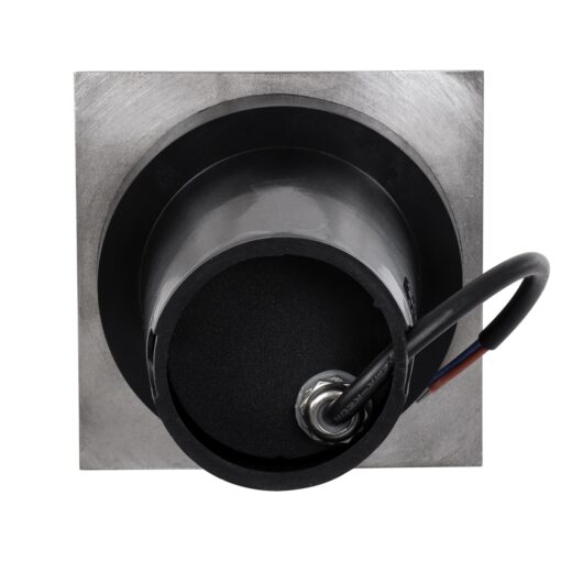 GloboStar® GIGO 60364 Χωνευτό Τετράγωνο Σποτ Δαπέδου για Λάμπα MR16 με Ντουί GU10 – Αδιάβροχο IP68 – IK09 – Ανοξείδωτο Ατσάλι / Stainless Steel 316 – Tempered Glass – Μ11 x Π11 x Υ11.5cm – Nickel Ματ – 5 Years Warranty