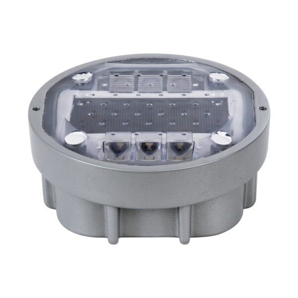 GloboStar® ROADER 60367 Professional LED Strobe Αυτόνομος Ηλιακός Χωνευτός Ανακλαστήρας Οδοστρώματος με Ενσωματωμένο Φωτοβολταϊκό Panel 2.5V 220mA & Επαναφορτιζόμενη Μπαταρία Ni-MH 1.2V 1200mAh – Αδιάβροχο IP68 – Ψυχρό Λευκό 6000K – Max Pass Load 20 Τόνοι – Φ12.5 x Υ7.7cm – 3 Years Warranty