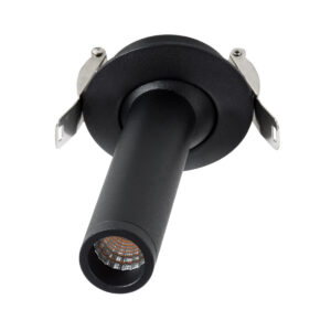 GloboStar® DALE 60371 Χωνευτό LED Κινούμενο Spot Downlight TrimLess Φ6.4cm 5W 500lm 36° AC 220-240V IP20 Φ6.4cm x Υ10cm – Στρόγγυλο – Μαύρο – Θερμό Λευκό 2700K – Bridgelux COB – TÜV Certified Driver – 5 Years Warranty