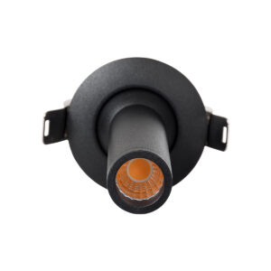 GloboStar® DALE 60371 Χωνευτό LED Κινούμενο Spot Downlight TrimLess Φ6.4cm 5W 500lm 36° AC 220-240V IP20 Φ6.4cm x Υ10cm – Στρόγγυλο – Μαύρο – Θερμό Λευκό 2700K – Bridgelux COB – TÜV Certified Driver – 5 Years Warranty