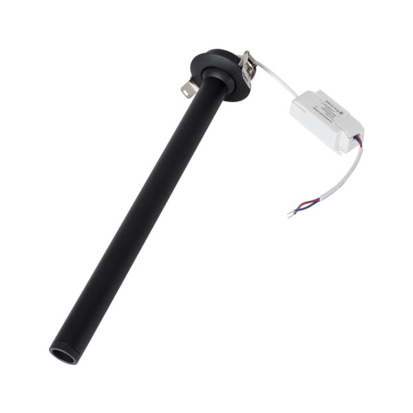 GloboStar® DALE 60373 Χωνευτό LED Κινούμενο Spot Downlight TrimLess Φ6.4cm 5W 500lm 36° AC 220-240V IP20 Φ6.4cm x Υ30cm – Στρόγγυλο – Μαύρο – Θερμό Λευκό 2700K – Bridgelux COB – TÜV Certified Driver – 5 Years Warranty