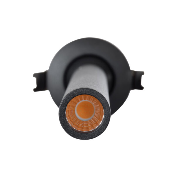 GloboStar® DALE 60373 Χωνευτό LED Κινούμενο Spot Downlight TrimLess Φ6.4cm 5W 500lm 36° AC 220-240V IP20 Φ6.4cm x Υ30cm – Στρόγγυλο – Μαύρο – Θερμό Λευκό 2700K – Bridgelux COB – TÜV Certified Driver – 5 Years Warranty