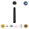 GloboStar® CANAL 60374 Κρεμαστό Φωτιστικό Σποτ Οροφής LED Downlight 7W 700lm 36° AC 220-240V IP20 Φ4 x Υ30cm Θερμό Λευκό 2700K – Μαύρο – Bridgelux COB – 5 Years Warranty