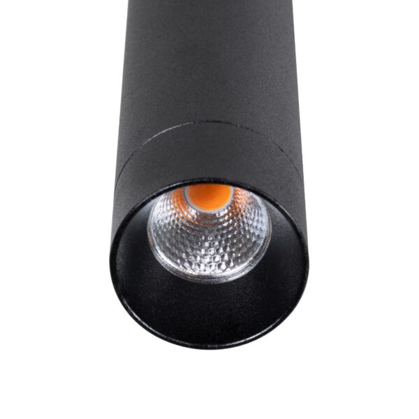 GloboStar® CANAL 60375 Κρεμαστό Φωτιστικό Σποτ Οροφής LED Downlight 7W 700lm 36° AC 220-240V IP20 Φ4 x Υ40cm Θερμό Λευκό 2700K – Μαύρο – Bridgelux COB – 5 Years Warranty