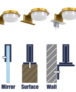 GloboStar® KIARA 60401 Μοντέρνο Φωτιστικό Τοίχου – Απλίκα Καθρέπτη Μπάνιου με 3 Τρόπους Τοποθέτησης LED 5W 560lm 120° AC 220-240V IP44 Μ10 x Π13 x Υ3cm – Φυσικό Λευκό 4500K – Χρυσό – 3 Χρόνια Εγγύηση