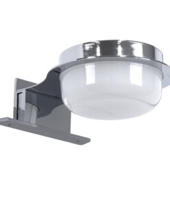 GloboStar® KIARA 60402 Μοντέρνο Φωτιστικό Τοίχου – Απλίκα Καθρέπτη Μπάνιου με 3 Τρόπους Τοποθέτησης LED 5W 560lm 120° AC 220-240V IP44 Μ10 x Π13 x Υ3cm – Φυσικό Λευκό 4500K – Χρώμιο Νίκελ – 3 Χρόνια Εγγύηση