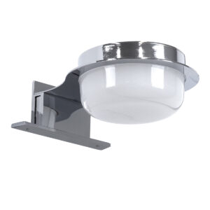 GloboStar® KIARA 60402 Μοντέρνο Φωτιστικό Τοίχου – Απλίκα Καθρέπτη Μπάνιου με 3 Τρόπους Τοποθέτησης LED 5W 560lm 120° AC 220-240V IP44 Μ10 x Π13 x Υ3cm – Φυσικό Λευκό 4500K – Χρώμιο Νίκελ – 3 Χρόνια Εγγύηση