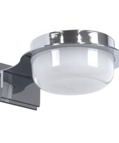 GloboStar® KIARA 60402 Μοντέρνο Φωτιστικό Τοίχου – Απλίκα Καθρέπτη Μπάνιου με 3 Τρόπους Τοποθέτησης LED 5W 560lm 120° AC 220-240V IP44 Μ10 x Π13 x Υ3cm – Φυσικό Λευκό 4500K – Χρώμιο Νίκελ – 3 Χρόνια Εγγύηση