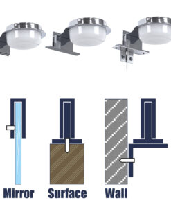 GloboStar® KIARA 60402 Μοντέρνο Φωτιστικό Τοίχου – Απλίκα Καθρέπτη Μπάνιου με 3 Τρόπους Τοποθέτησης LED 5W 560lm 120° AC 220-240V IP44 Μ10 x Π13 x Υ3cm – Φυσικό Λευκό 4500K – Χρώμιο Νίκελ – 3 Χρόνια Εγγύηση