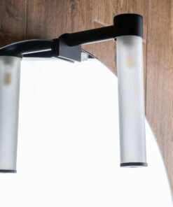 GloboStar® ELSA 60404 Μοντέρνο Φωτιστικό Τοίχου – Απλίκα Καθρέπτη Μπάνιου – Πίνακα 1 x G9 360° AC 220-240V IP44 Μ3.5 x Π13.5 x Υ20cm – Μαύρο – 5 Χρόνια Εγγύηση