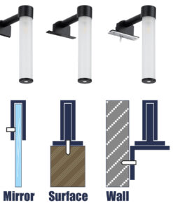 GloboStar® ELSA 60404 Μοντέρνο Φωτιστικό Τοίχου – Απλίκα Καθρέπτη Μπάνιου – Πίνακα 1 x G9 360° AC 220-240V IP44 Μ3.5 x Π13.5 x Υ20cm – Μαύρο – 5 Χρόνια Εγγύηση