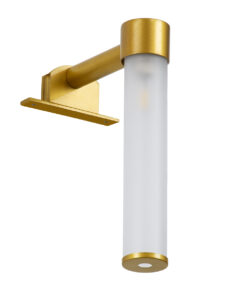 GloboStar® ELSA 60405 Μοντέρνο Φωτιστικό Τοίχου – Απλίκα Καθρέπτη Μπάνιου – Πίνακα 1 x G9 360° AC 220-240V IP44 Μ3.5 x Π13.5 x Υ20cm – Χρυσό – 5 Χρόνια Εγγύηση