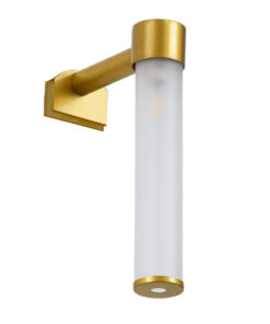 GloboStar® ELSA 60405 Μοντέρνο Φωτιστικό Τοίχου – Απλίκα Καθρέπτη Μπάνιου – Πίνακα 1 x G9 360° AC 220-240V IP44 Μ3.5 x Π13.5 x Υ20cm – Χρυσό – 5 Χρόνια Εγγύηση