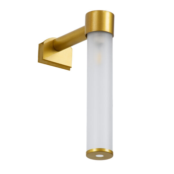 GloboStar® ELSA 60405 Μοντέρνο Φωτιστικό Τοίχου – Απλίκα Καθρέπτη Μπάνιου – Πίνακα 1 x G9 360° AC 220-240V IP44 Μ3.5 x Π13.5 x Υ20cm – Χρυσό – 5 Χρόνια Εγγύηση