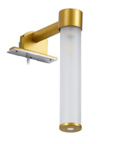 GloboStar® ELSA 60405 Μοντέρνο Φωτιστικό Τοίχου – Απλίκα Καθρέπτη Μπάνιου – Πίνακα 1 x G9 360° AC 220-240V IP44 Μ3.5 x Π13.5 x Υ20cm – Χρυσό – 5 Χρόνια Εγγύηση