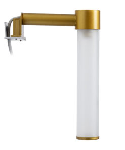 GloboStar® ELSA 60405 Μοντέρνο Φωτιστικό Τοίχου – Απλίκα Καθρέπτη Μπάνιου – Πίνακα 1 x G9 360° AC 220-240V IP44 Μ3.5 x Π13.5 x Υ20cm – Χρυσό – 5 Χρόνια Εγγύηση