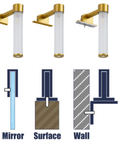 GloboStar® ELSA 60405 Μοντέρνο Φωτιστικό Τοίχου – Απλίκα Καθρέπτη Μπάνιου – Πίνακα 1 x G9 360° AC 220-240V IP44 Μ3.5 x Π13.5 x Υ20cm – Χρυσό – 5 Χρόνια Εγγύηση