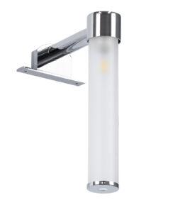 GloboStar® ELSA 60406 Μοντέρνο Φωτιστικό Τοίχου – Απλίκα Καθρέπτη Μπάνιου – Πίνακα 1 x G9 360° AC 220-240V IP44 Μ3.5 x Π13.5 x Υ20cm – Χρώμιο Νίκελ – 5 Χρόνια Εγγύηση