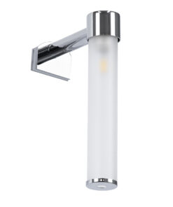 GloboStar® ELSA 60406 Μοντέρνο Φωτιστικό Τοίχου – Απλίκα Καθρέπτη Μπάνιου – Πίνακα 1 x G9 360° AC 220-240V IP44 Μ3.5 x Π13.5 x Υ20cm – Χρώμιο Νίκελ – 5 Χρόνια Εγγύηση