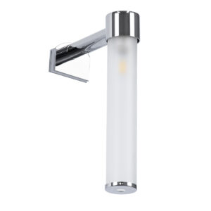 GloboStar® ELSA 60406 Μοντέρνο Φωτιστικό Τοίχου – Απλίκα Καθρέπτη Μπάνιου – Πίνακα 1 x G9 360° AC 220-240V IP44 Μ3.5 x Π13.5 x Υ20cm – Χρώμιο Νίκελ – 5 Χρόνια Εγγύηση