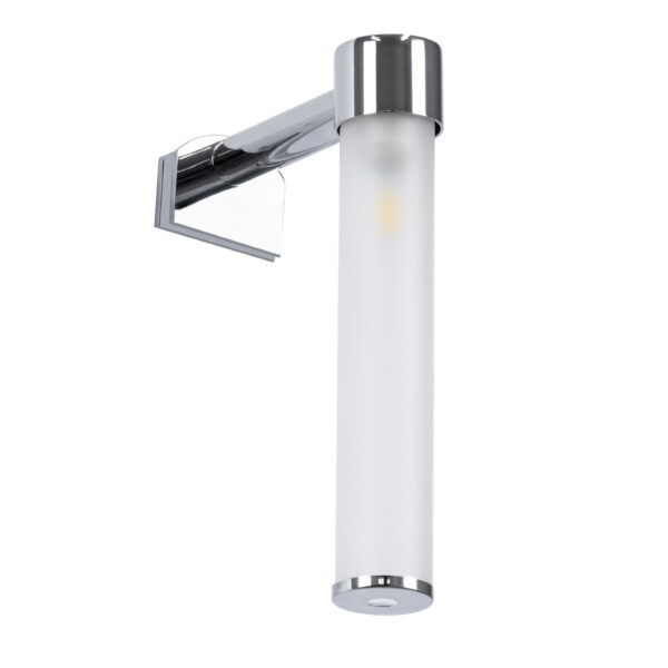 GloboStar® ELSA 60406 Μοντέρνο Φωτιστικό Τοίχου – Απλίκα Καθρέπτη Μπάνιου – Πίνακα 1 x G9 360° AC 220-240V IP44 Μ3.5 x Π13.5 x Υ20cm – Χρώμιο Νίκελ – 5 Χρόνια Εγγύηση