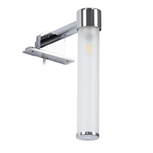 GloboStar® ELSA 60406 Μοντέρνο Φωτιστικό Τοίχου – Απλίκα Καθρέπτη Μπάνιου – Πίνακα 1 x G9 360° AC 220-240V IP44 Μ3.5 x Π13.5 x Υ20cm – Χρώμιο Νίκελ – 5 Χρόνια Εγγύηση