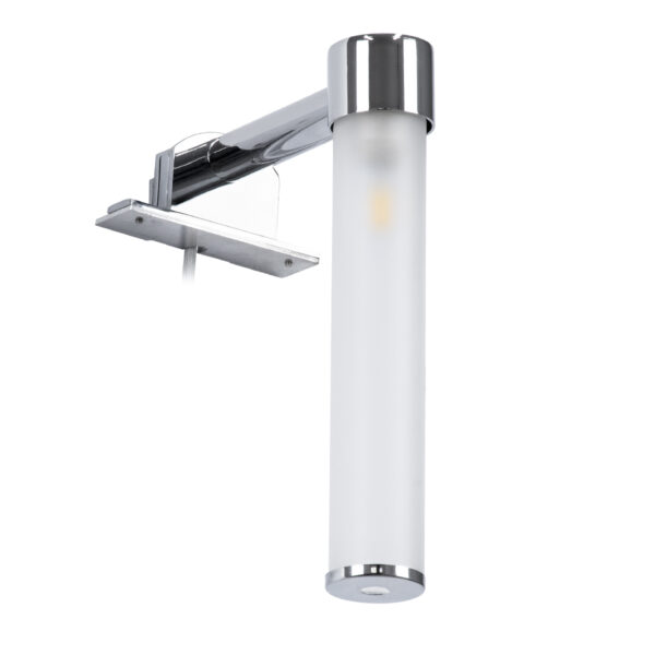 GloboStar® ELSA 60406 Μοντέρνο Φωτιστικό Τοίχου – Απλίκα Καθρέπτη Μπάνιου – Πίνακα 1 x G9 360° AC 220-240V IP44 Μ3.5 x Π13.5 x Υ20cm – Χρώμιο Νίκελ – 5 Χρόνια Εγγύηση