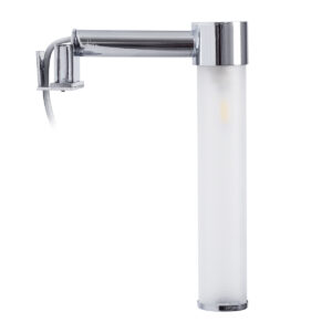 GloboStar® ELSA 60406 Μοντέρνο Φωτιστικό Τοίχου – Απλίκα Καθρέπτη Μπάνιου – Πίνακα 1 x G9 360° AC 220-240V IP44 Μ3.5 x Π13.5 x Υ20cm – Χρώμιο Νίκελ – 5 Χρόνια Εγγύηση