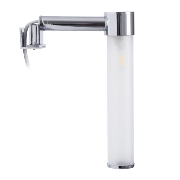 GloboStar® ELSA 60406 Μοντέρνο Φωτιστικό Τοίχου – Απλίκα Καθρέπτη Μπάνιου – Πίνακα 1 x G9 360° AC 220-240V IP44 Μ3.5 x Π13.5 x Υ20cm – Χρώμιο Νίκελ – 5 Χρόνια Εγγύηση