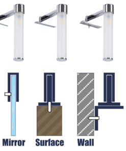 GloboStar® ELSA 60406 Μοντέρνο Φωτιστικό Τοίχου – Απλίκα Καθρέπτη Μπάνιου – Πίνακα 1 x G9 360° AC 220-240V IP44 Μ3.5 x Π13.5 x Υ20cm – Χρώμιο Νίκελ – 5 Χρόνια Εγγύηση