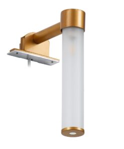 GloboStar® ELSA 60407 Μοντέρνο Φωτιστικό Τοίχου – Απλίκα Καθρέπτη Μπάνιου – Πίνακα 1 x G9 360° AC 220-240V IP44 Μ3.5 x Π13.5 x Υ20cm – Χάλκινο – 5 Years Warranty