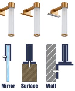 GloboStar® ELSA 60407 Μοντέρνο Φωτιστικό Τοίχου – Απλίκα Καθρέπτη Μπάνιου – Πίνακα 1 x G9 360° AC 220-240V IP44 Μ3.5 x Π13.5 x Υ20cm – Χάλκινο – 5 Years Warranty