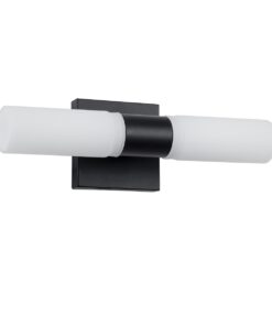 GloboStar® ANAIS 60408 Μοντέρνο Φωτιστικό Τοίχου – Απλίκα Καθρέπτη Μπάνιου – Πίνακα 2 x G9 270° AC 220-240V IP44 Μ34 x Π12 x Υ11cm – Μαύρο – 5 Years Warranty