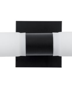 GloboStar® ANAIS 60408 Μοντέρνο Φωτιστικό Τοίχου – Απλίκα Καθρέπτη Μπάνιου – Πίνακα 2 x G9 270° AC 220-240V IP44 Μ34 x Π12 x Υ11cm – Μαύρο – 5 Years Warranty