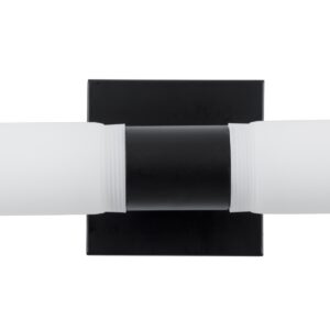 GloboStar® ANAIS 60408 Μοντέρνο Φωτιστικό Τοίχου – Απλίκα Καθρέπτη Μπάνιου – Πίνακα 2 x G9 270° AC 220-240V IP44 Μ34 x Π12 x Υ11cm – Μαύρο – 5 Years Warranty