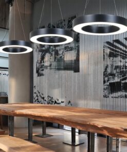 InLight Κρεμαστό φωτιστικό LED 70W 3000K σε μαύρη απόχρωση D:120cm (6041-120-BL)